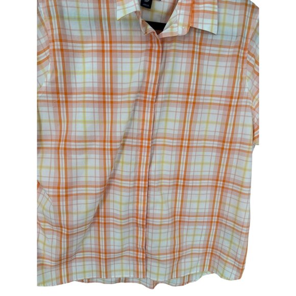 Land's End Button Up Shirt‎ Top Womens Size 18P Plaid Cowboy Cowgirl Western - Picture 4 of 8